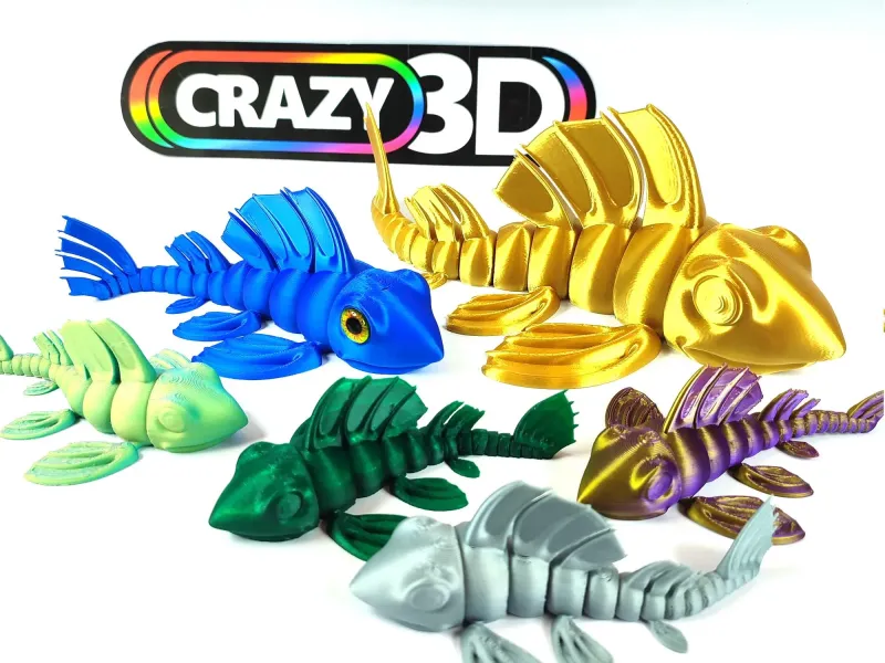 Crazy3D articulated Fish - 3 sizes, glass eyes and keychain