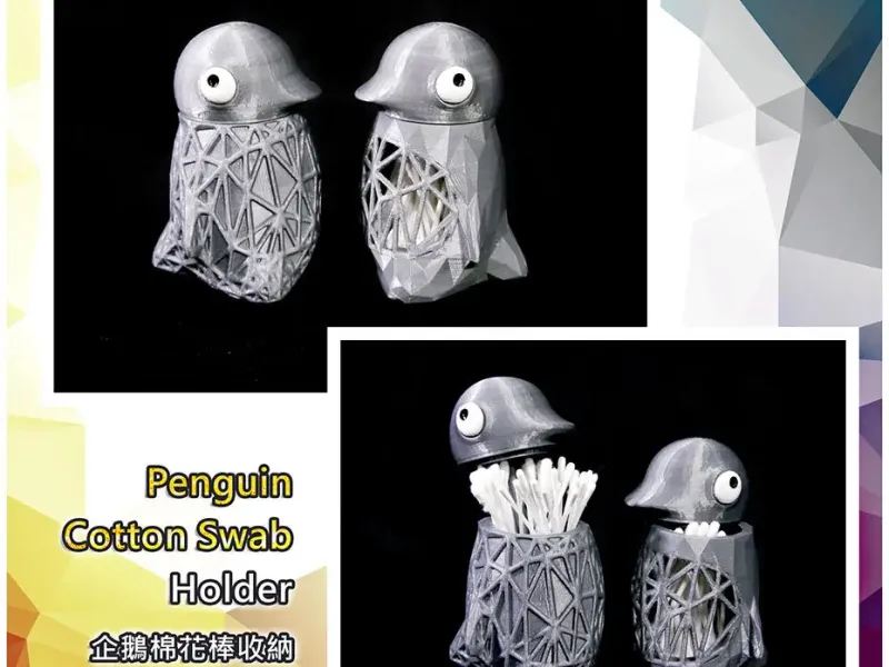 Suporte de Cotonete Pinguim