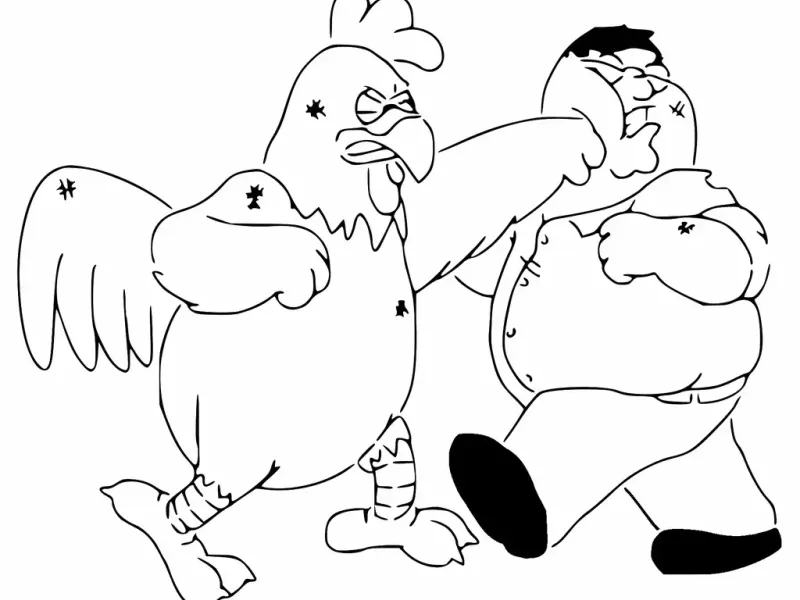 FG Chicken Fight Stencil