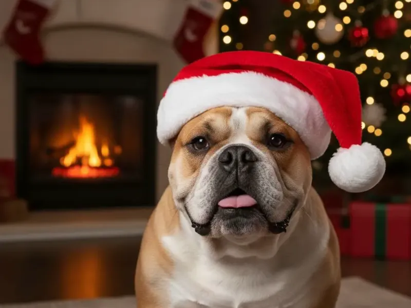Christmas bulldog