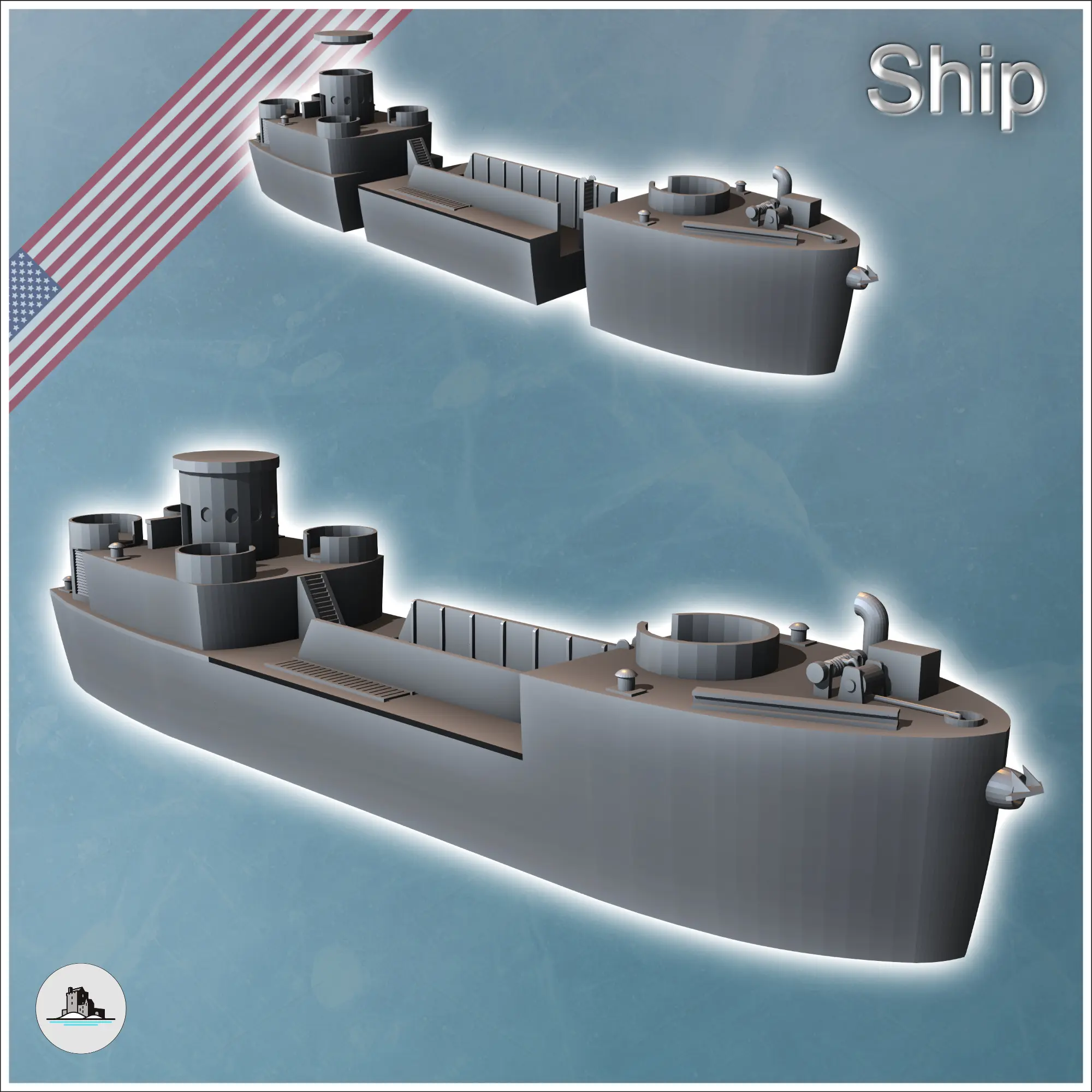 Landing Craft Infantry LCI (L) Large american transport boat | 3D ...