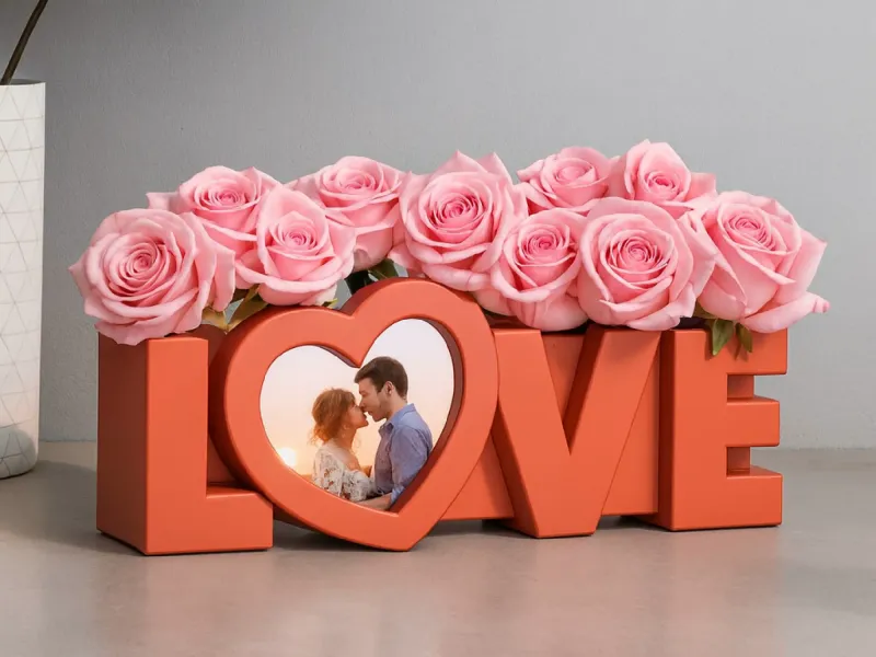 Liebesrahmen-Pflanzgefäß, Herzförmiger Rahmen, zum Valentinstag