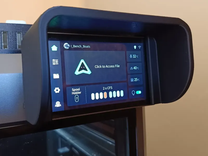 Creality K2 Plus screen glare and light hood