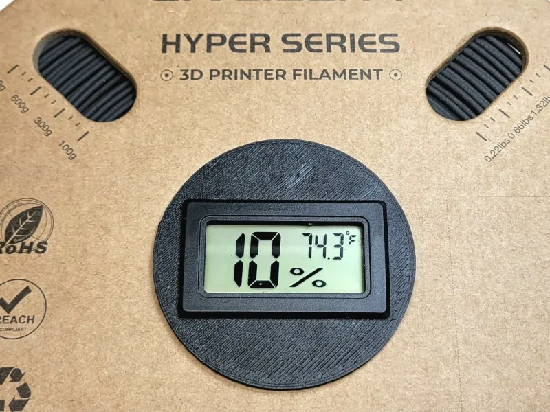 Humidity Meter and Desiccant Holder for Creality Spool