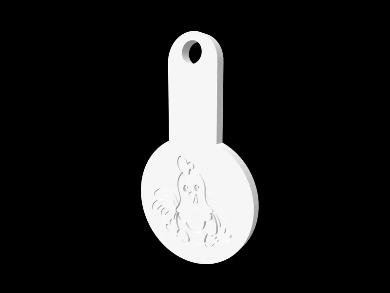 Farm Animals - Sitting Rooster - Shopping Cart Coin