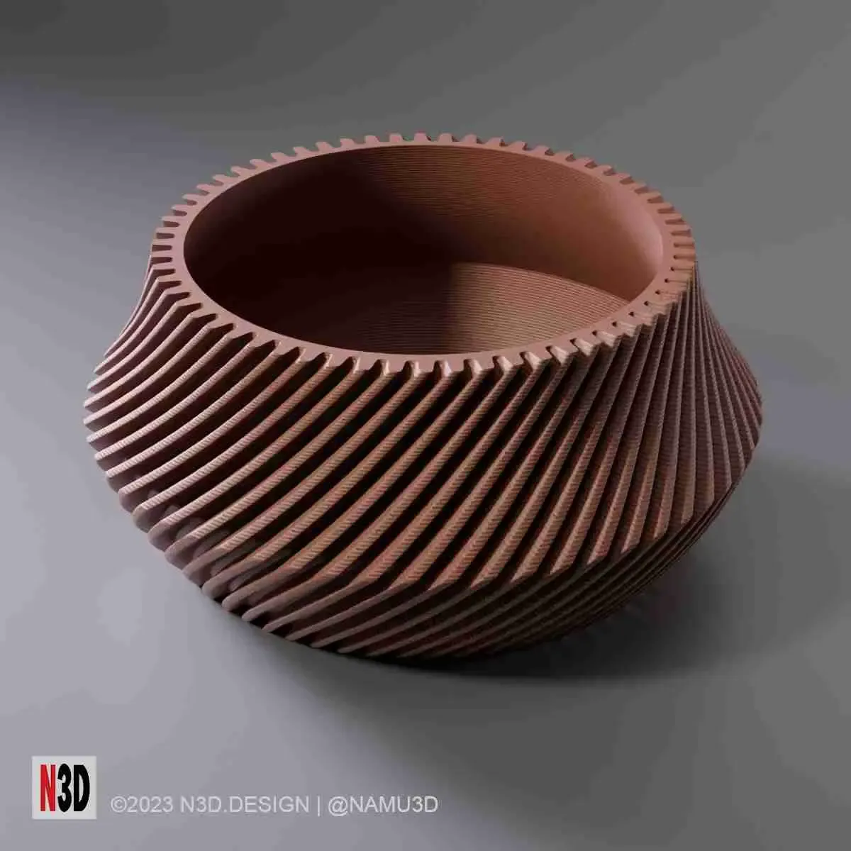 Vase 0013 B Twisted bowl vase