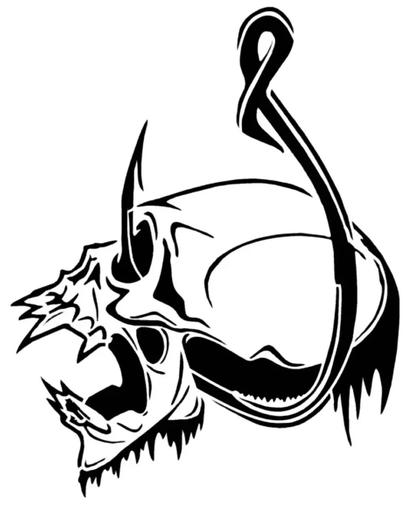Haken-Totenkopf-Schablone