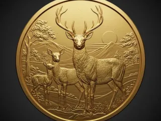 Deer Family Coin/Medal