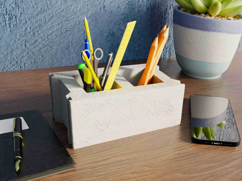 Cinder Block Pen Holder