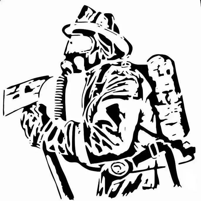 Feuerwehrmann Schablone