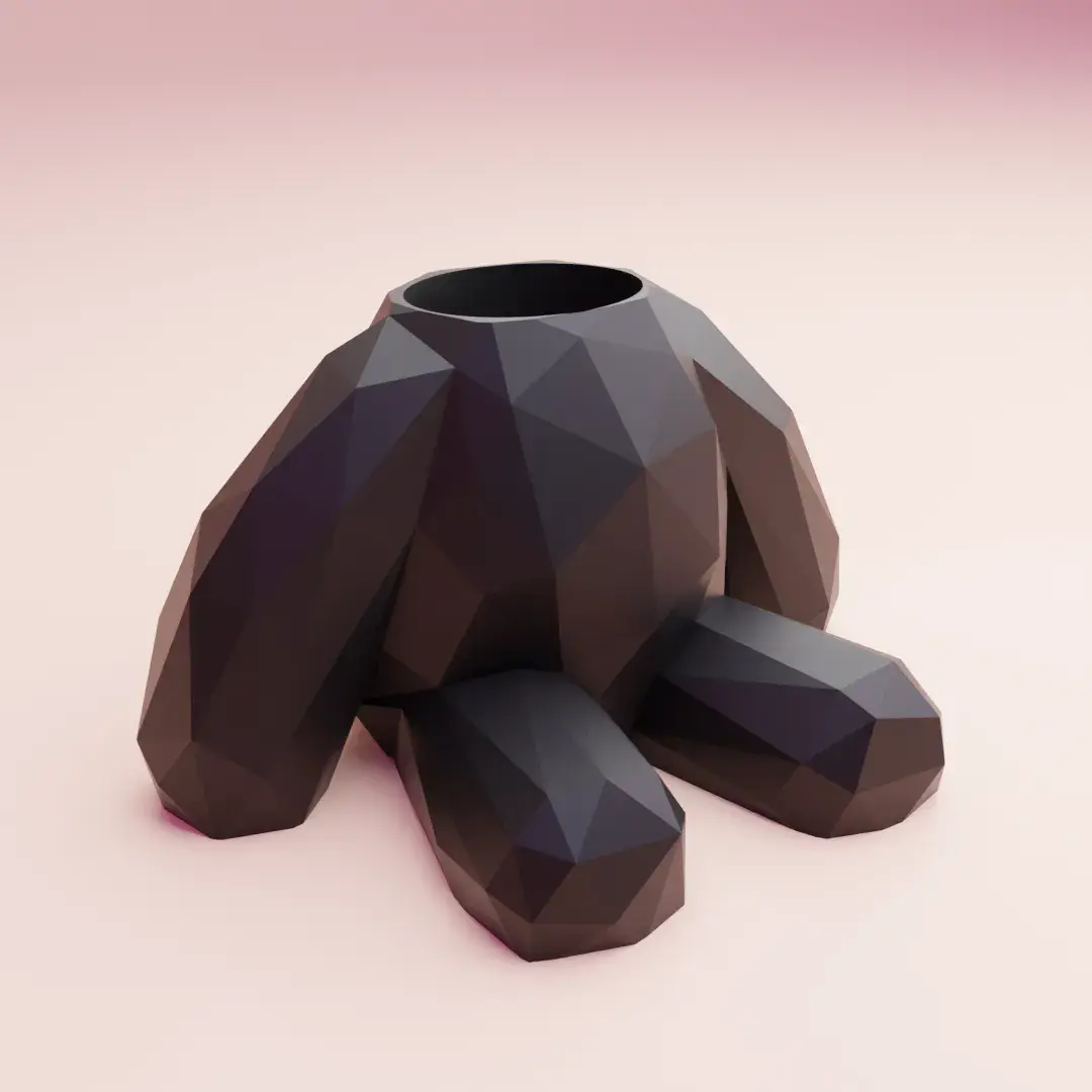 pencil holder lowpoly treddy bear decoration