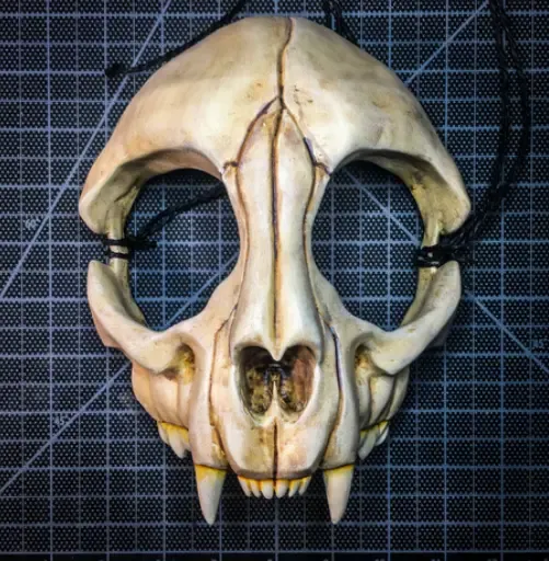 wearable cat skull mask