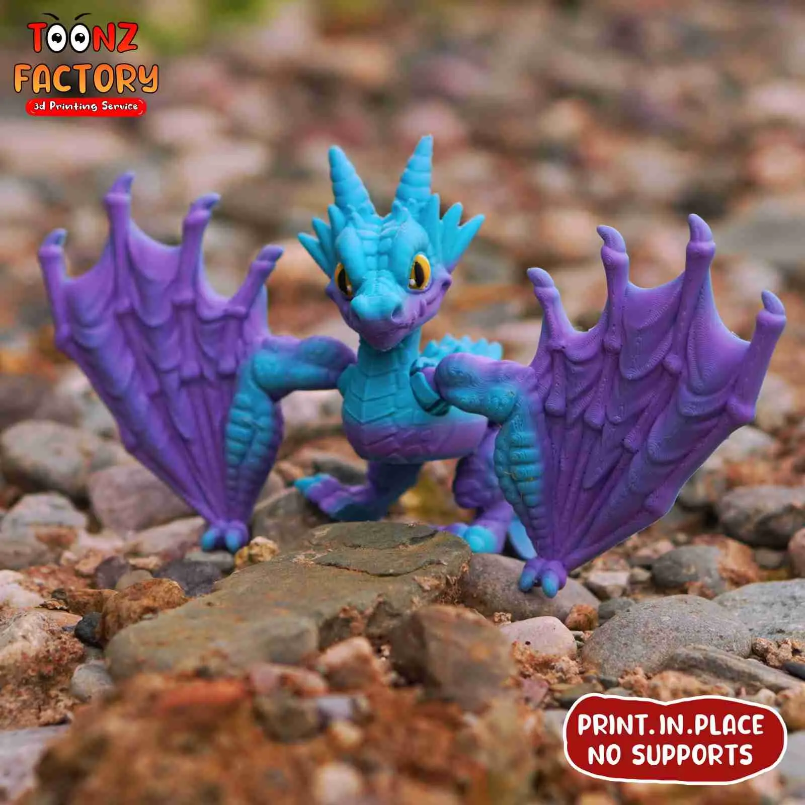 PRINT-IN-PLACE CUTE FLEXI WYVERN DRAGON ARTICULATED