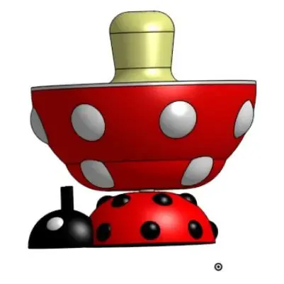 Mushroom Spinning Top and Ladybug Base