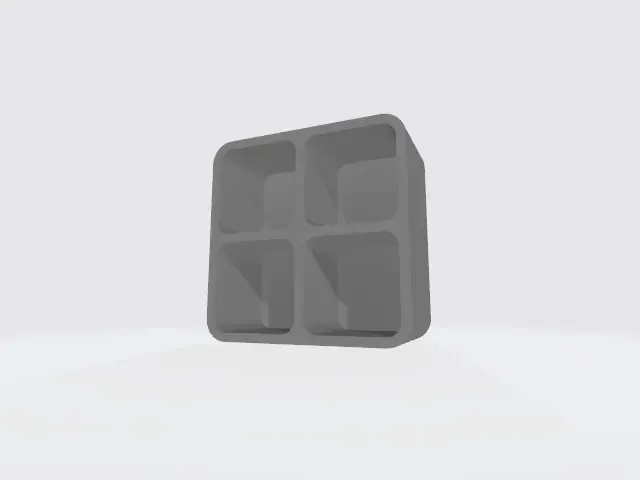 set box with compartments, thk 2mm, in size 20x20mm