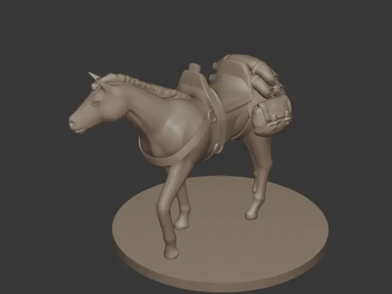 Horse with Saddlebags – Pack Horse / Fantasy & RPG 3D Printa