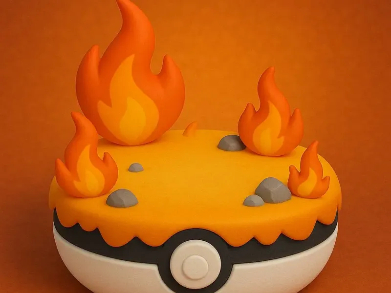 Pokemon Fire Base/stand for Chibi Pokemon models