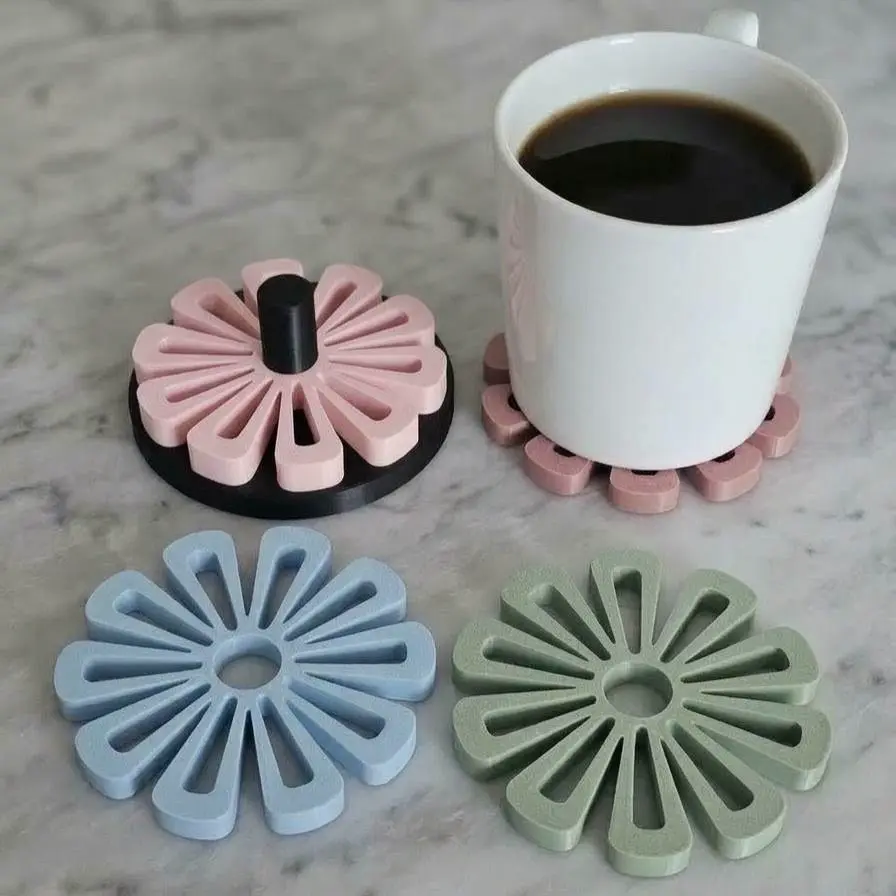 Flower Mug Coaster (Stackable Holder)