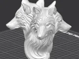 4 Kopf Wolf Statue, Hexa Design A-1