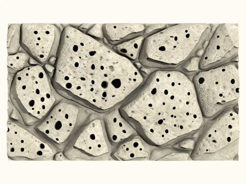 Porous Stone Wall – Modular 3D Printable Panel