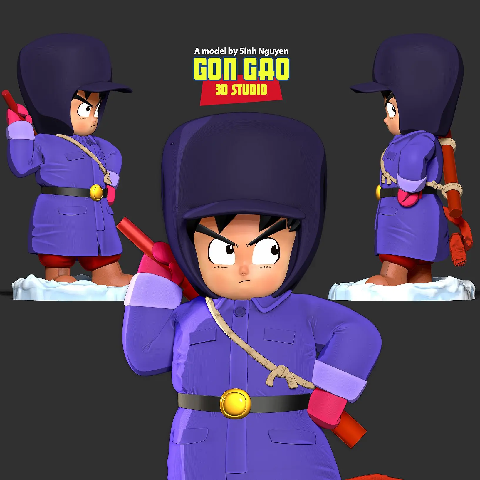 Kid Goku im Winter-Outfit