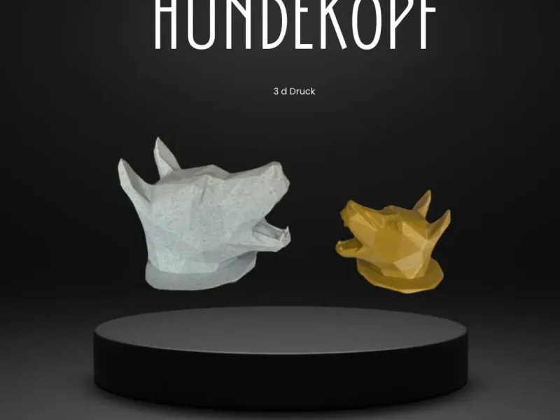 Low-Poly Hondenstandbeeld
