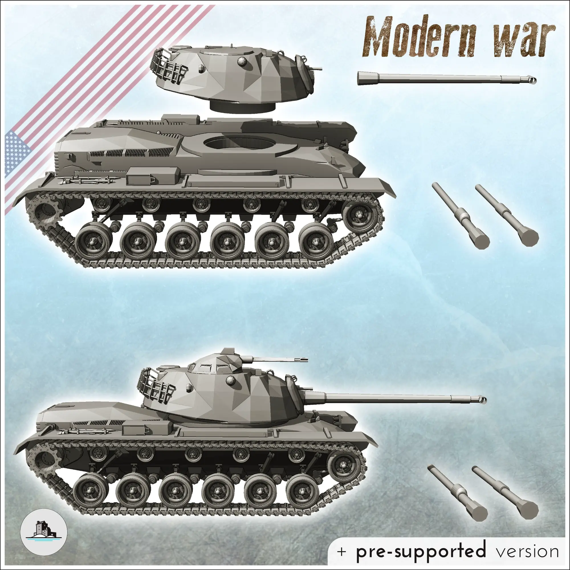 M48 Patton heavy tank - miniatures warhammer tabletop scener | 3D ...