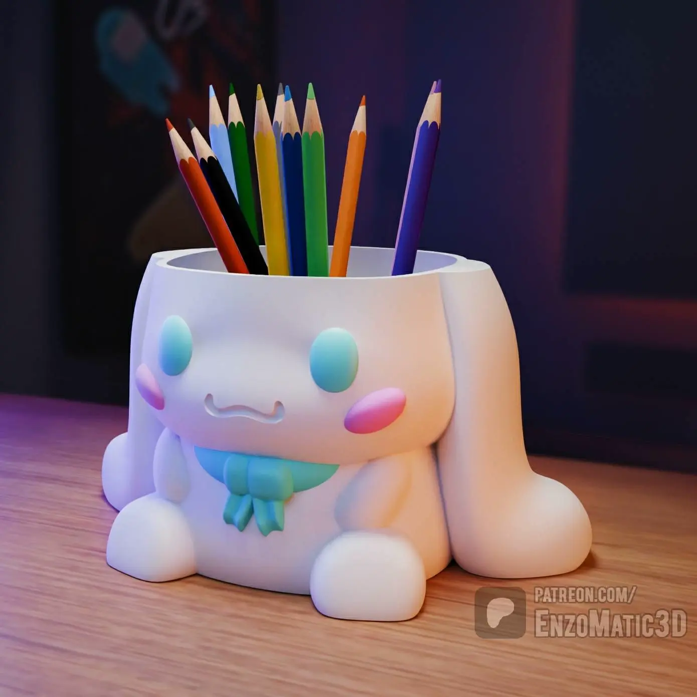 Cinamorroll - pencil holder, flowerpot - 3MF, Multiparts