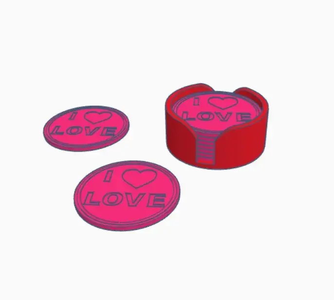 LOVE COASTERS AND HOLDER