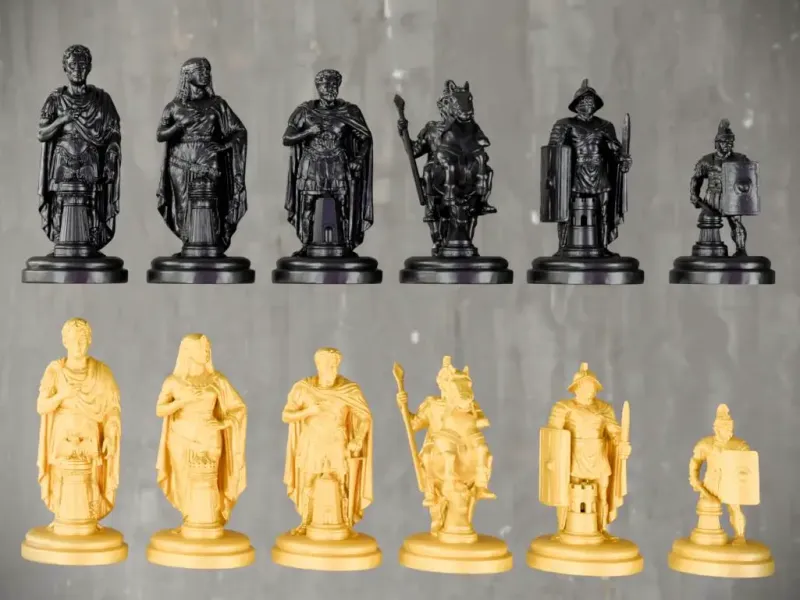 Römisches historisches Schachset STL – Cäsar & Kleopatra