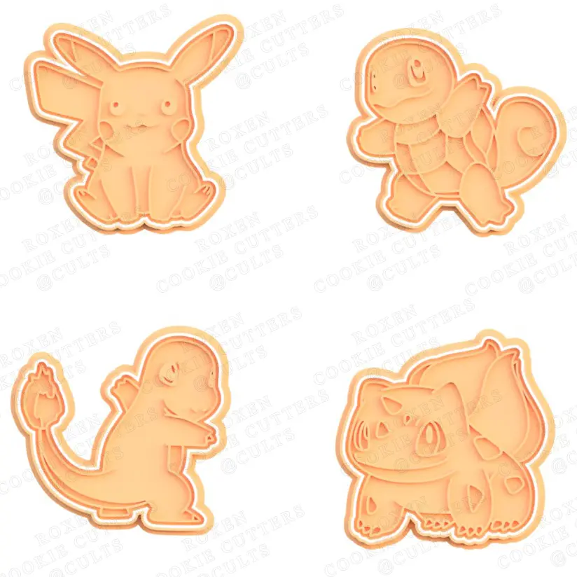 Pokemon cookie cutter set of 4