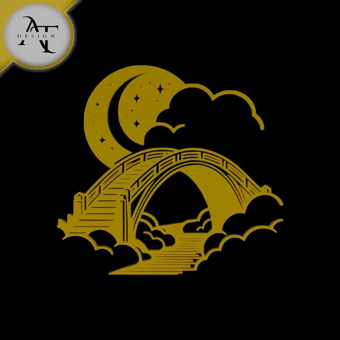 Bridge - Silhouette - 2D Wall Art Decor