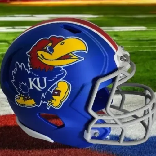KU football helmet