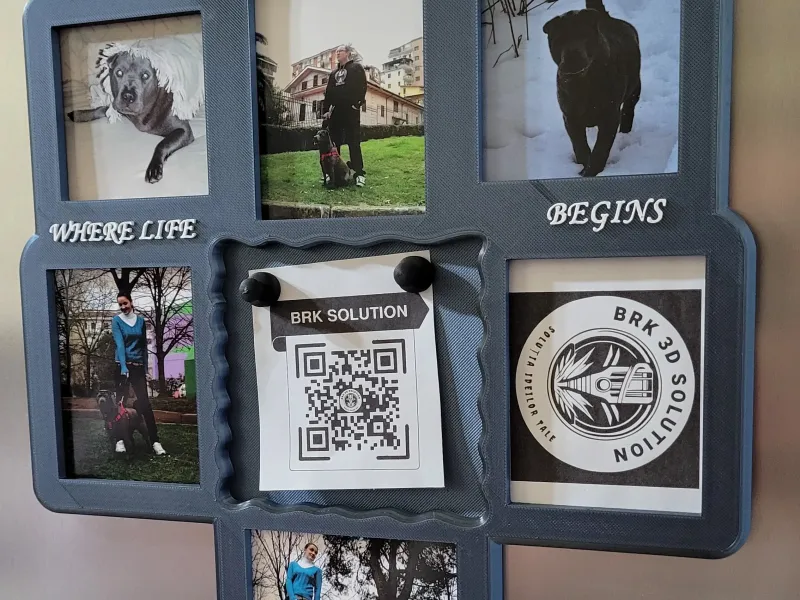Magnetic photo frame + note