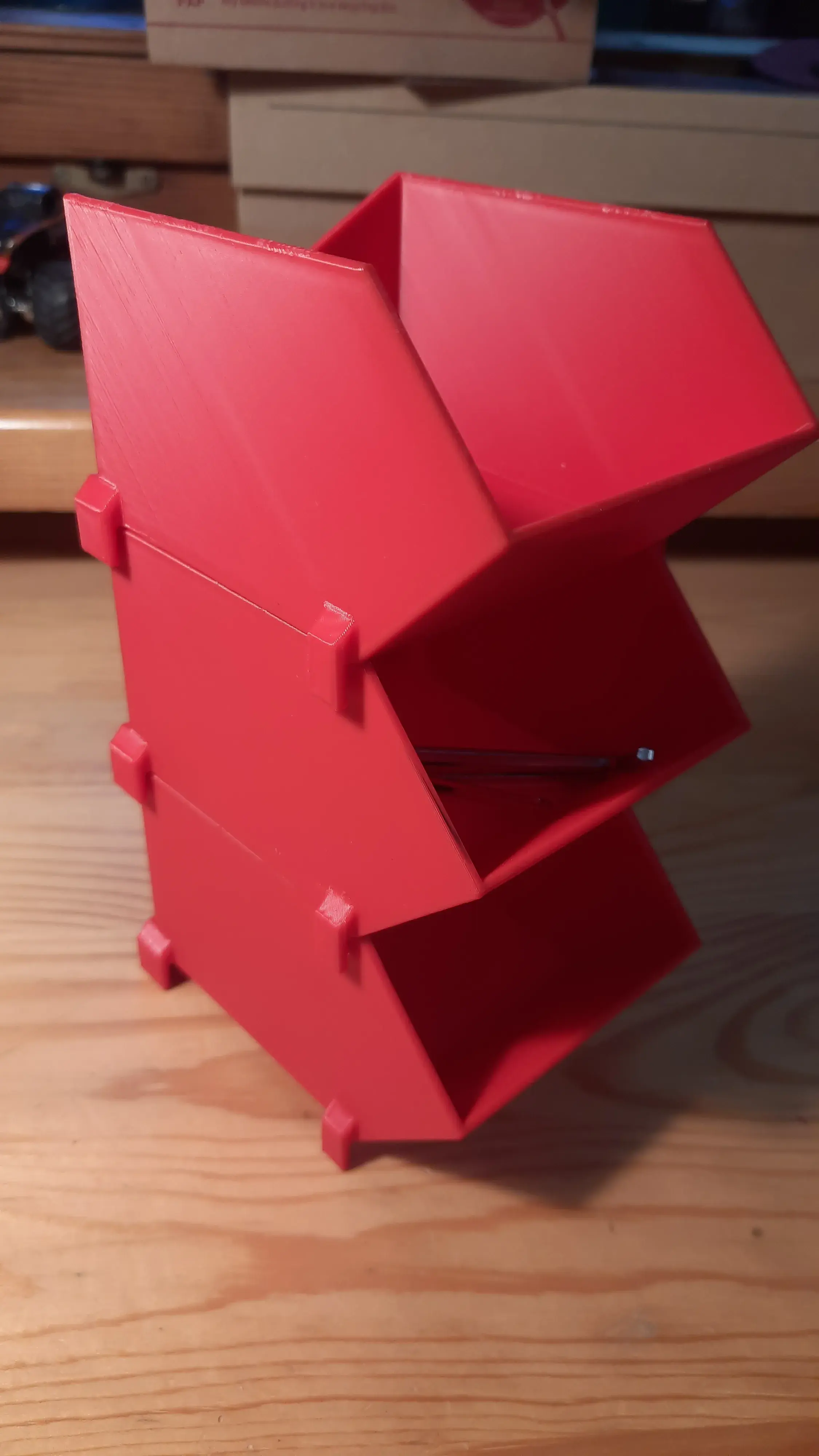 Shelf of modular boxes