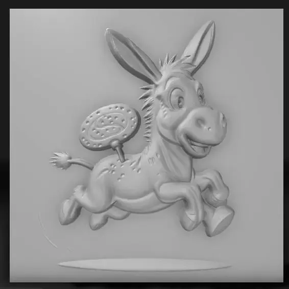 energetic donkey cartoon jumping mid-air,