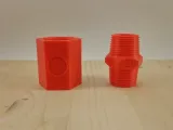 3/4 BSP Male/Female Threaded Pipe Coupling-1
