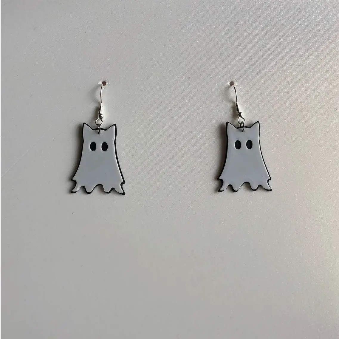Earring pendant Cat Cute Ghost Halloween scare gato