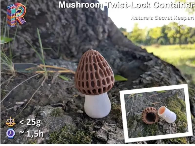 Morel Mushroom Twist-Lock Container