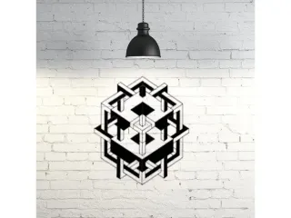 Optical square wall sculpture 2D