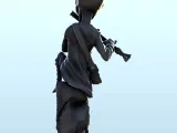 Alien flute player on stone (18) (+ pre-supported version &-4