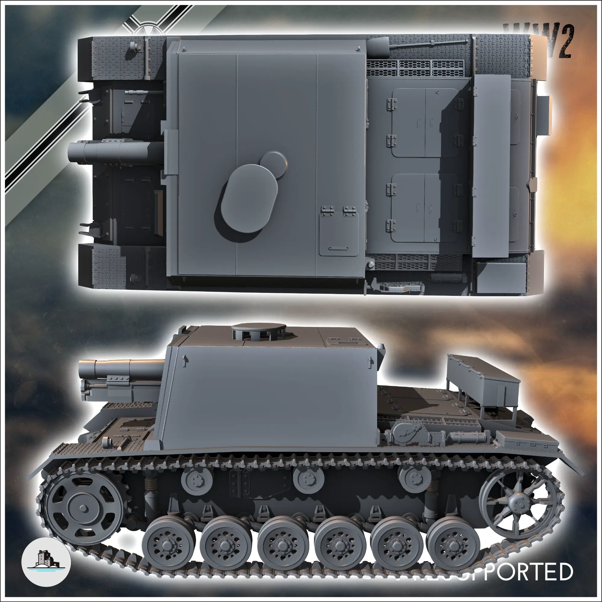 Sturm-Infanteriegeschutz 33B StuiG-33B - WW2 miniatures armo