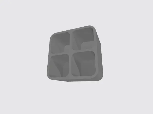 set box with compartments, thk 1,5mm, in size 15x15mm