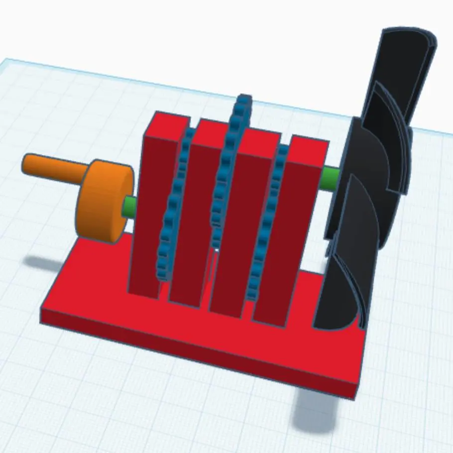 Fast spinning Geared Fan for cooling down, and blowing dust