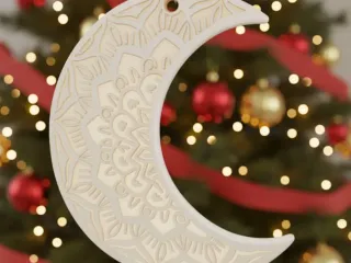 Crescent moon ornament for Christmas tree