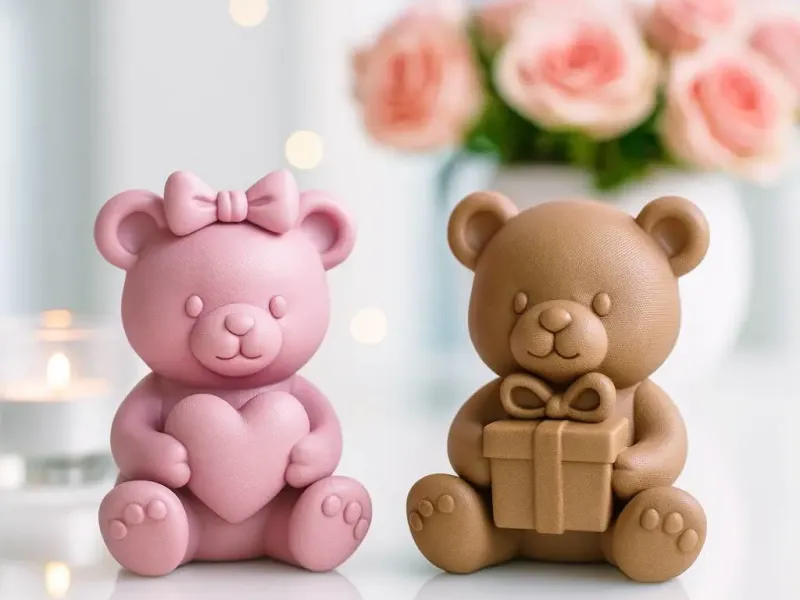 Ensemble d'ours en peluche de la Saint-Valentin | 2 adorables ours avec cœur