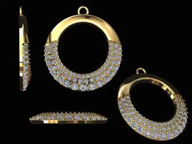 Diamond Half moon pedent