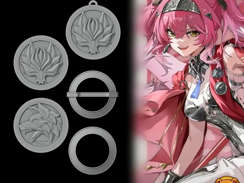 Lupa - Medallions and Earrings - Wuthering Waves Cosplay