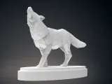 LOW POLY WOLF STATUE-3