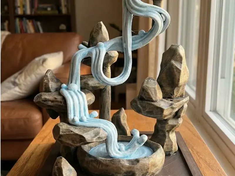 Stylized Zen Waterfall | Cascading Rock Fountain